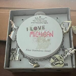 Shine I Love Michigan Charm Bracelet